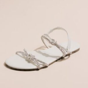 David’s Bridal Crystal Knot Strap Sandals