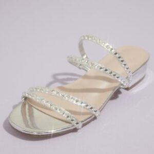 David’s Bridal Rhinestone Adjustable Strappy Flat Sandals