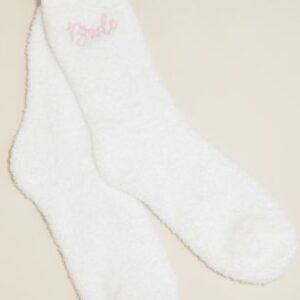 Embroidered Fuzzy Socks for Brides | David’s Bridal