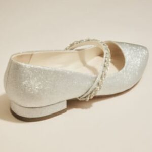 Low Block Heel Mary Janes with Crystal Rope Twist Strap | David’s Bridal