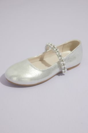 Metallic Mary Jane Ballet Flats by David’s Bridal